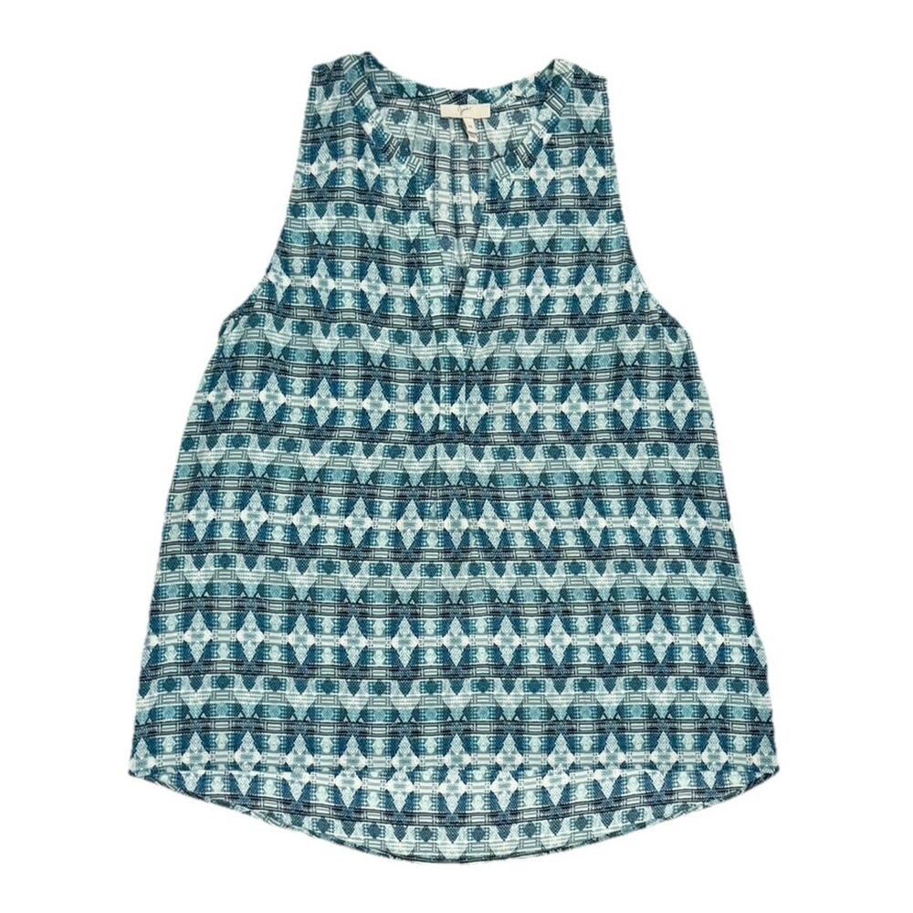 Joie Women's Geometric Sleeveless Silk Blouse Size Medium